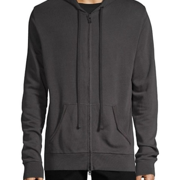 Zadig & Voltaire Other - ZADIG & VOLTAIRE Mens Charcoal Gray Zip-Up Cotton-Modal Hoodie Sweatshirt XL